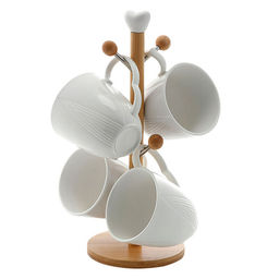 Набор из 4 кружек на бамбуковой подставке AK1-0004 "DECO" (10)