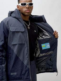 Горнолыжный костюм мужской зимний темно-серого цвета 392TC - Leifensh фото 20