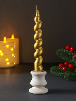 Цена за 2 шт. Свеча витая "LUXURY" 25*180 мм, лакированная, золото