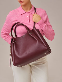 Кожаная сумка Vasilisa DBR 31210 зимняя вишня  фото 6