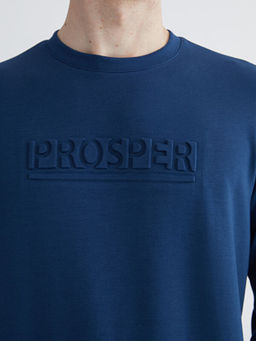 Bisiklet Yaka Bask?l? Erkek Sweatshirt