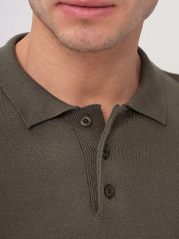 Джемпер мужской с воротником поло GREG G128-AC435 (хаки)  фото 7