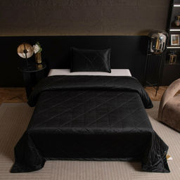 Велюровое покрывало в клетку и одна наволочка OVL047 160*220 50-70 1 шт