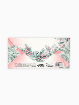 Цена за 10 шт. Конверт для денег Розовый Новый год, тиснение, 16.5?8 см