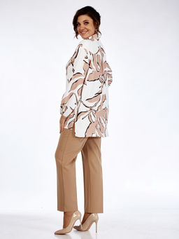 Костюм Элль стиль 2264W-Р белый/бежевый  фото 5