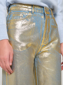 Джинсы с золотым напылением