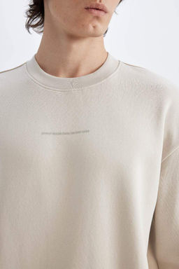 Толстовка свободного кроя с круглым вырезом и принтом - Defacto фото 5