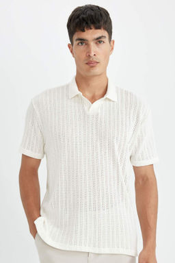 Regular Fit K?sa Kollu Triko Polo Tisort - Defacto фото 2