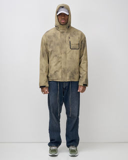 Куртка спортивная мужская весна осень бежевого цвета 25473B