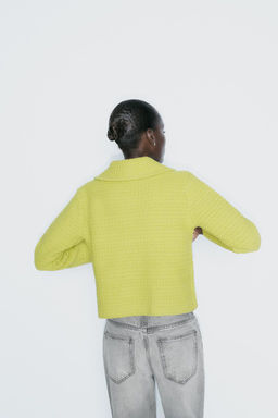 CHUNKY KNIT CARDIGAN WITH PETER PAN COLLAR - Zara фото 5