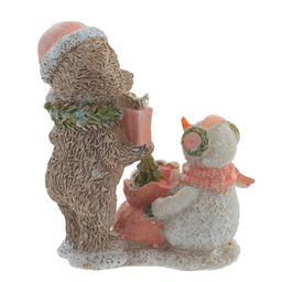 Фигурка декоративная "Мишка и снеговик", L8 W5 H9,5 см