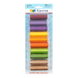 Нитки для вышивания Gamma ассорти V150/2 100% вискоза 10 цв. x 200 я 183 м СК/Уценка фото 2