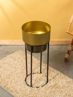 Кашпо на подставке «Золото Скифов», 28×28×61 см, железо