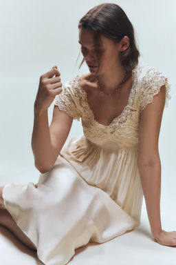 SATIN LACE CAMISOLE DRESS - Zara фото 2