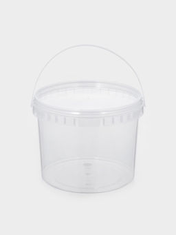 Цена за 60 шт. Ведро одноразовое с крышкой, 3 л, d=19 см, пластик пищевой, прозрачное