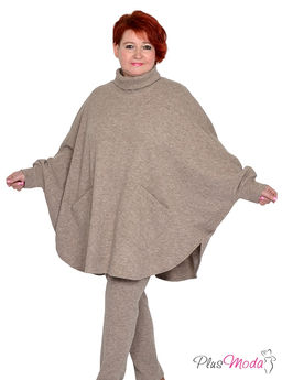 Джемпер-пончо Модель №1522 размеры 44-84 - Plusmoda фото 4