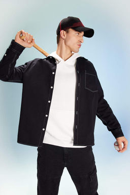 Хлопковая рубашка с длинными рукавами Relax Fit - Defacto фото 2