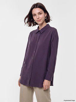 Modal Kar???ml? Oversize Kad?n G?mlek Tunik