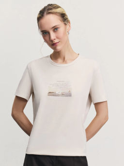 Футболка из хлопка с принтом / Zarina