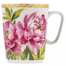 Кружка фарфоровая Пионы 350мл, д8см, h10см, форма Конус (Россия) - Домашняя мода фото 2