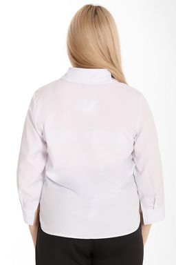 Рубашка женская белая из вискозы plus size - Almond фото 4