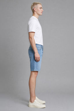 Regular Fit Pamuklu Jean Bermuda _ort - Defacto фото 2
