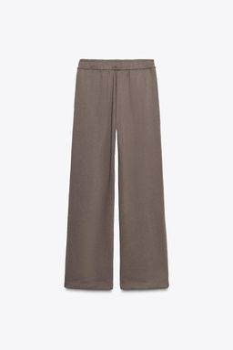 WIDE-LEG PLUSH TROUSERS - Zara фото 13
