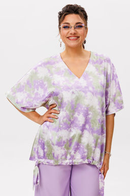 Блуза ANELLI 1606 лавандовое поле