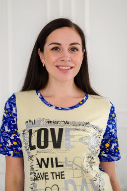 Пижама женская домашний интерлок из футболки и бридж LOVE единорог на синем