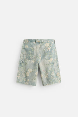 FLORAL PRINT CARPENTER POCKET BERMUDA SHORTS - Zara фото 16