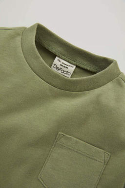 Футболка из чесаного хлопка с длинными рукавами и круглым вырезом для маленьких мальчиков - Defacto фото 2