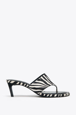 ANIMAL PRINT LEATHER SANDALS - Zara фото 7