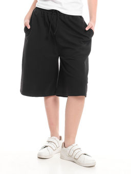 Шорты Багги Бермуды для девочки школьные 22-7696 черный - Mini maxi фото 6