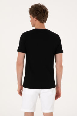 Erkek Slim Fit V Yaka Siyah Basic Ti__rt Sepette S_rpriz _ndirim - U.s. polo assn фото 5