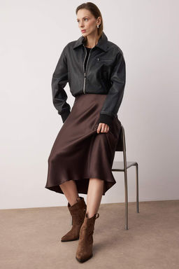 Koyu Kahverengi Suet Kovboy Kad?n Bot 
TAKAW26BO00066 - Trendyolmilla фото 15