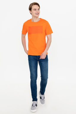 Erkek Turuncu Bisiklet Yaka Ti__rt