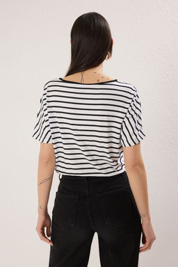 TRENDYOLMILLA Siyah Cizgili Truvakar Kol Relaxed/Rahat Kal?p Orme Body TWOSS25BD00020  фото 5