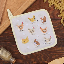 Прихватка Доляна Курочки 17х17 см, 35% хл, 65% пэ, ватин 250 г/м2  фото 5