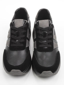03-A1003-4 BLACK Кроссовки женские (натуральная кожа, натуральная замша) - Фабричный китай фото 8