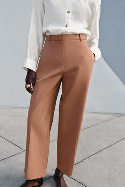 PANTAL?N RECTO PINZAS / rosa claro - Zara фото 2