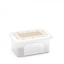 Цена за 2 шт. Банка для хранения сыпучих продуктов "Эстетика" 0,8л прямоугольная (бело-бежевый) М8734