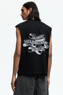 Camiseta sin mangas con motivo estampado Loose Fit - H&m фото 4