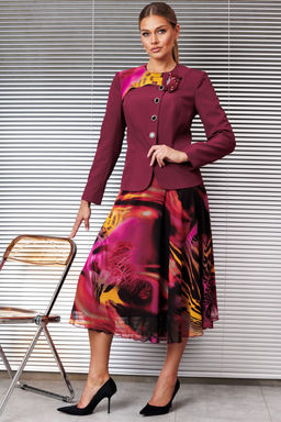 Костюм Мода Юрс 2868 бордо/горчица