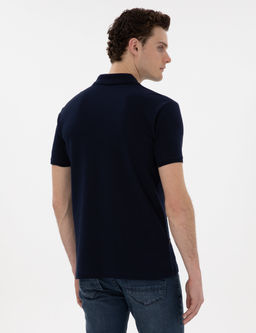 Lacivert Slim Fit K_vr_lmaz Polo Yaka Basic Ti__rt