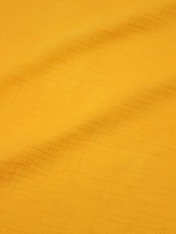 Муслин двухслойный с эффектом жатости цв.Оранжево-желтый, СОРТ2, ш.1.4м, хлопок-100%, 110гр/м.кв