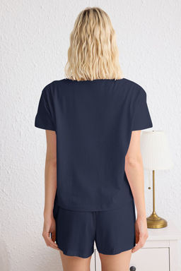 Trendyolmilla Haki Kalp Patchli Sortlu Orme Pijama Tak?m? THMSS25PT00155  фото 13