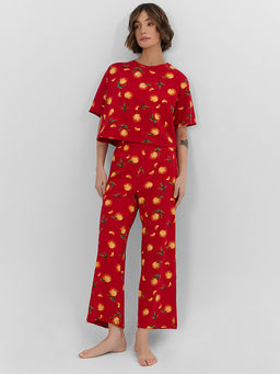 Комплект домашний женский красный с мандаринами - Mark formelle фото 6