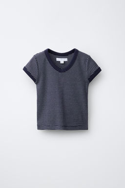 CAMISETA RIB CUELLO PICO RAYAS / Rayas - Zara фото 2