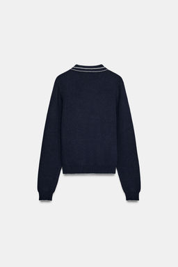 KNIT POLO SHIRT WITH CONTRAST TRIMS - Zara фото 5