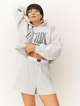 Шорты с высокой посадкой и двойным поясом с регулирующим шнуром - NEVERLATE фото 2